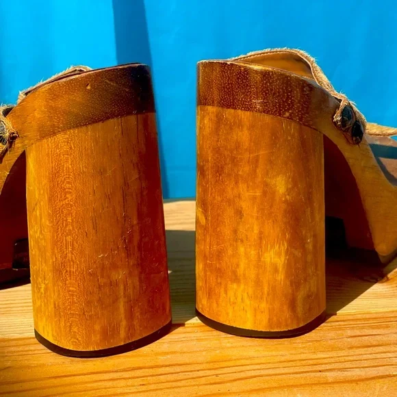 VINTAGE STEVE MADDEN WODDEN SANDALS SIZE. 6 - Picture 5 of 16